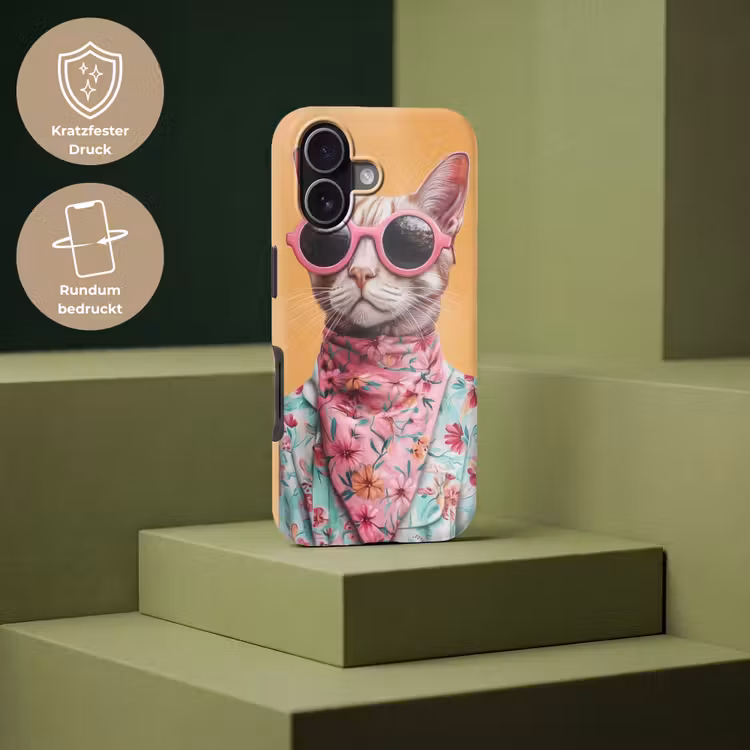 Zonnebril - Kat - Sjaal - Bloemen Toughcase MagSafe Apple iPhone 17 klein -USP_PrintM_DE