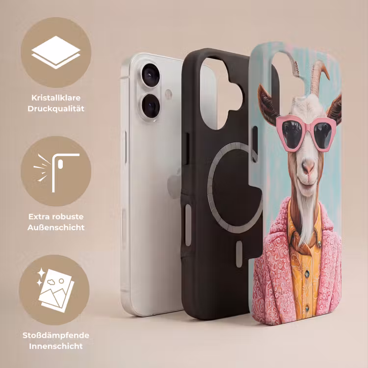 Zonnebril - Roze - Geit - Horen Toughcase MagSafe Apple iPhone 17 klein -USP_Lagen_DE