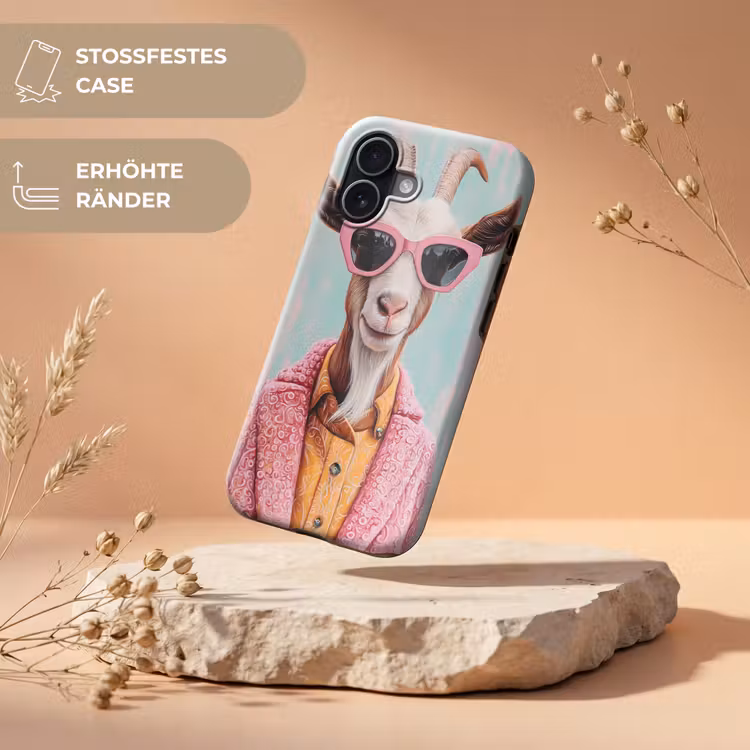 Zonnebril - Roze - Geit - Horen Toughcase MagSafe Apple iPhone 17 klein -USP_RandenV_DE
