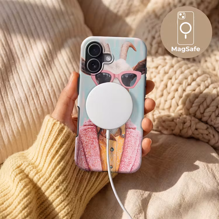 Zonnebril - Roze - Geit - Horen Toughcase MagSafe Apple iPhone 17 klein -USP_MagsafeV