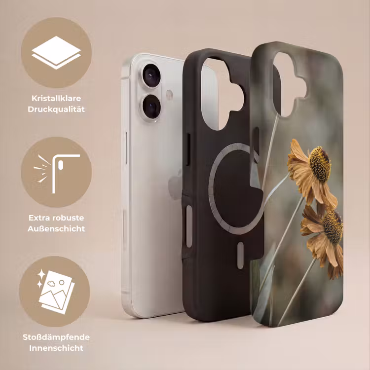 Zonnehoed - Droogbloemen - Geel - Warm Toughcase MagSafe Apple iPhone 17 klein -USP_Lagen_DE