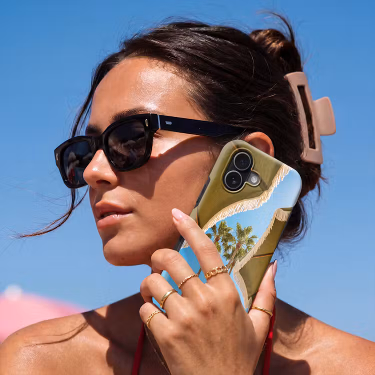 Parasol - Groen - Franjes - Zomer - Tropisch Toughcase MagSafe Apple iPhone 17 klein -Sfeer2V