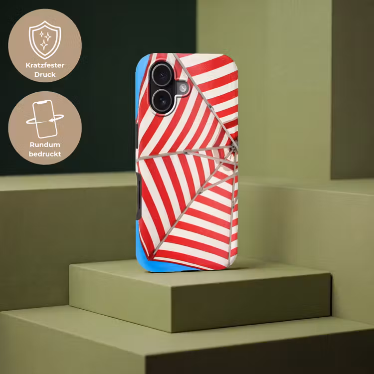 Parasol - Strepen - Zomer - Rood - Blauw Toughcase MagSafe Apple iPhone 17 klein -USP_PrintM_DE