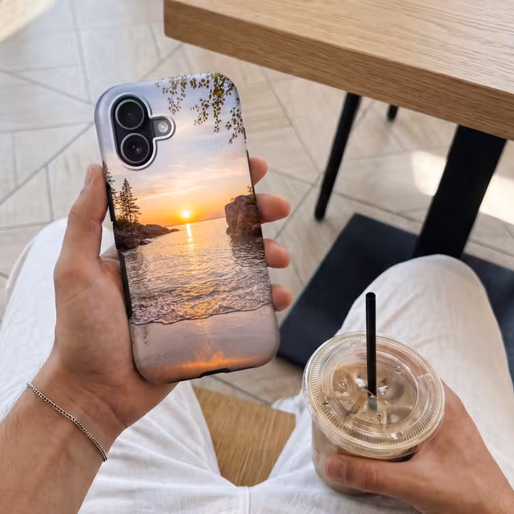 Zonsondergang - Kust - Water - Natuur - Oranje Toughcase MagSafe Apple iPhone 17 klein -Sfeer1M