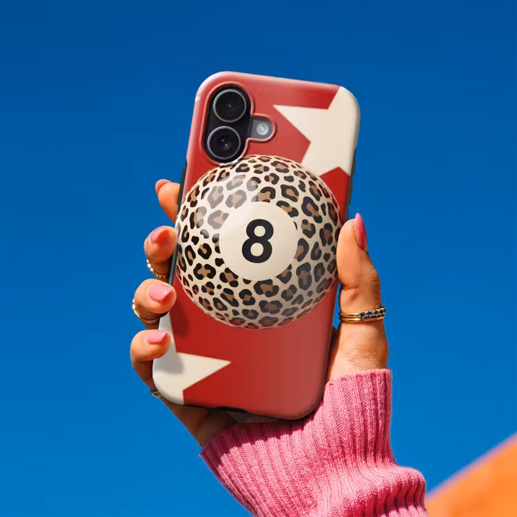 Spel - Dierenprint - Nummer 8 - Modern - Rood Toughcase MagSafe Apple iPhone 17 klein -Sfeer1V