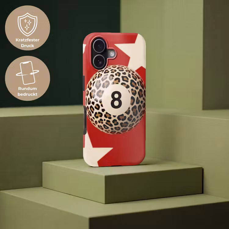 Spel - Dierenprint - Nummer 8 - Modern - Rood Toughcase MagSafe Apple iPhone 17 klein -USP_PrintM_DE