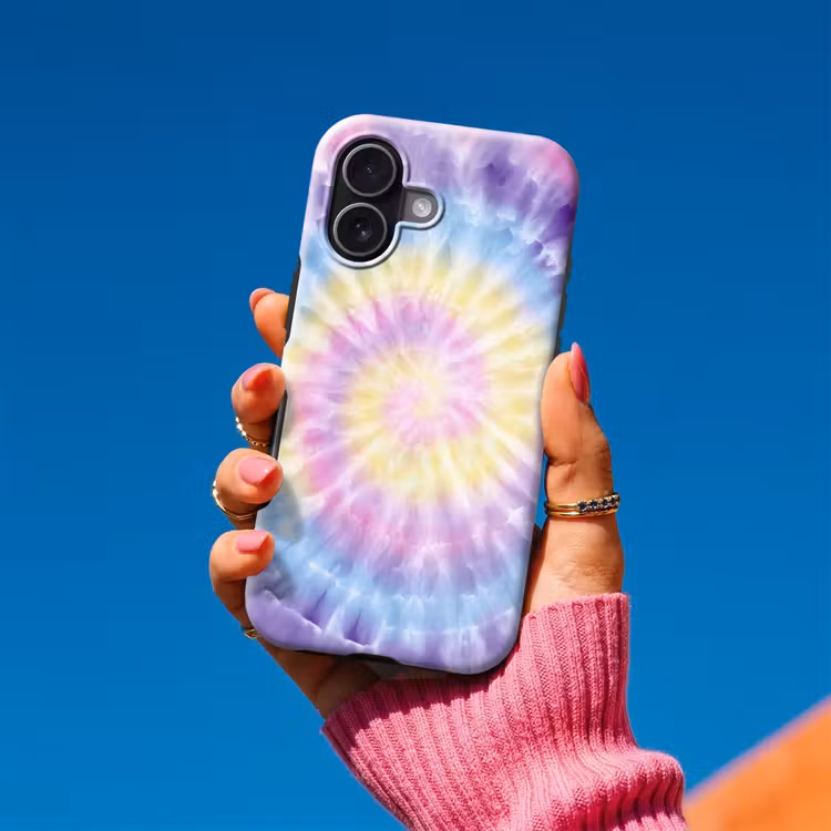 Spiraal - Tie dye - Pasteltinten Toughcase MagSafe Apple iPhone 17 klein -Sfeer1V
