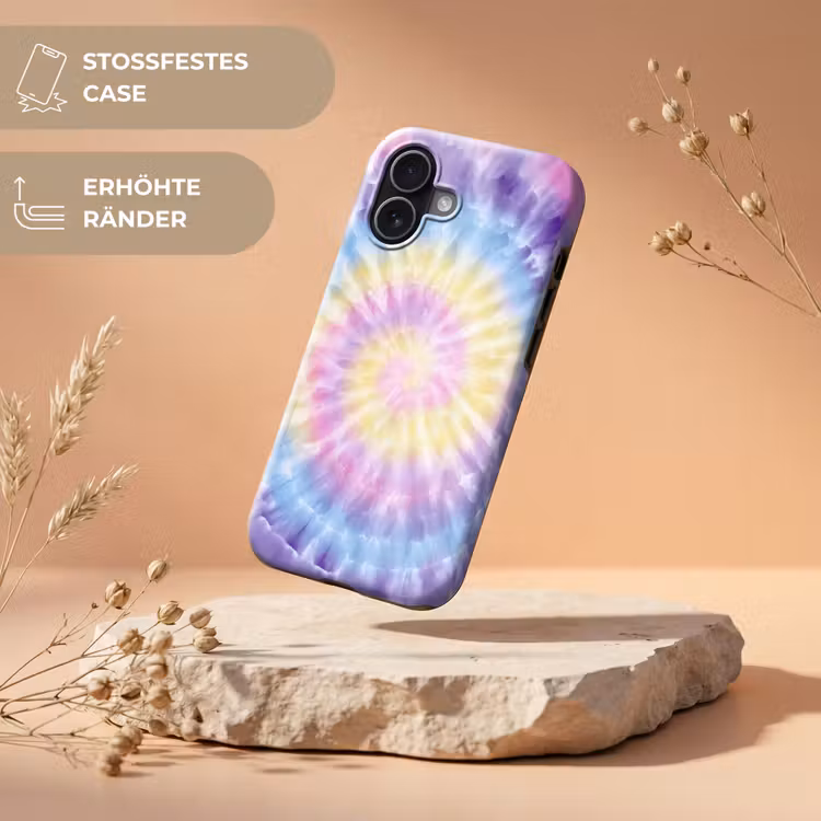 Spiraal - Tie dye - Pasteltinten Toughcase MagSafe Apple iPhone 17 klein -USP_RandenV_DE