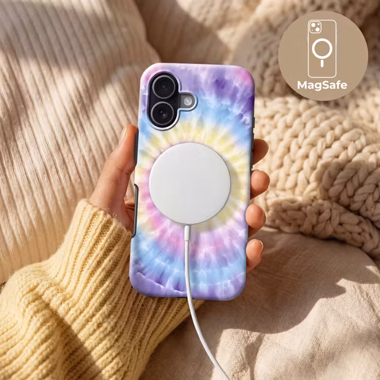 Spiraal - Tie dye - Pasteltinten Toughcase MagSafe Apple iPhone 17 klein -USP_MagsafeV