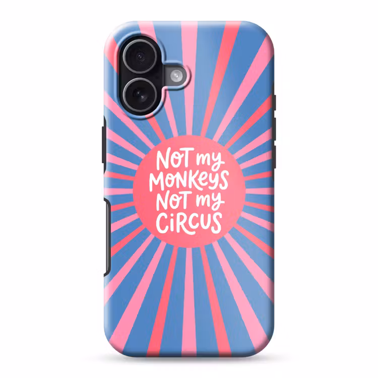 Spreuk - Grafisch - Abstract - Roze - Blauw Toughcase MagSafe Apple iPhone 17 klein -3d