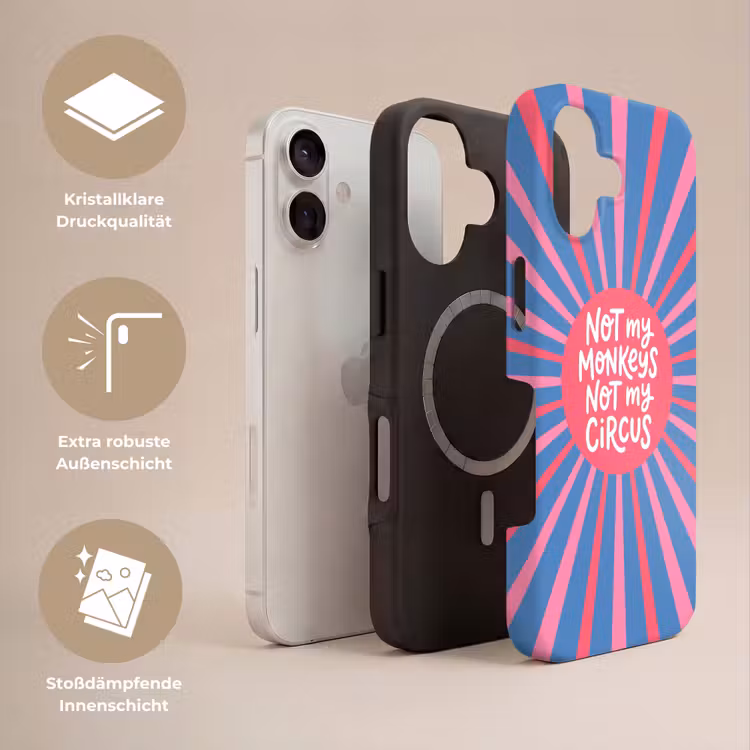 Spreuk - Grafisch - Abstract - Roze - Blauw Toughcase MagSafe Apple iPhone 17 klein -USP_Lagen_DE