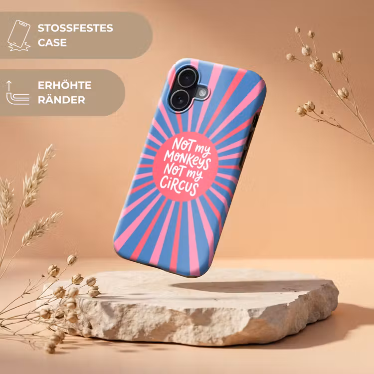 Spreuk - Grafisch - Abstract - Roze - Blauw Toughcase MagSafe Apple iPhone 17 klein -USP_RandenV_DE