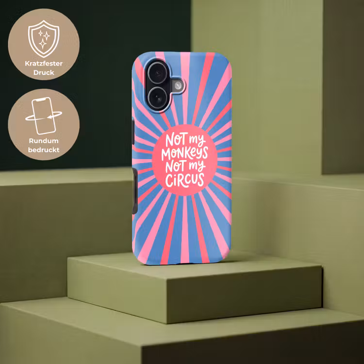 Spreuk - Grafisch - Abstract - Roze - Blauw Toughcase MagSafe Apple iPhone 17 klein -USP_PrintM_DE