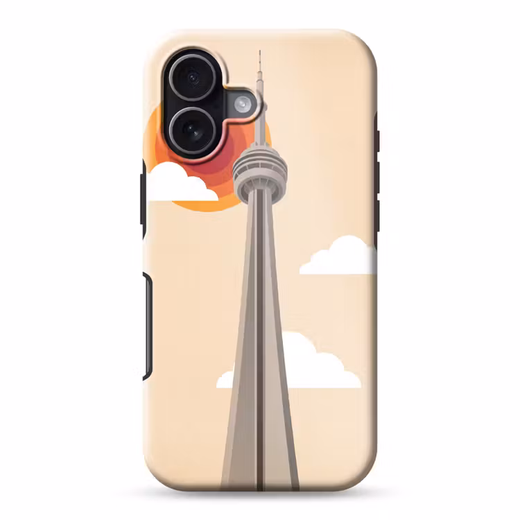 Stad - Gebouw - Architectuur - Retro - Oranje Toughcase MagSafe Apple iPhone 17 klein -3d