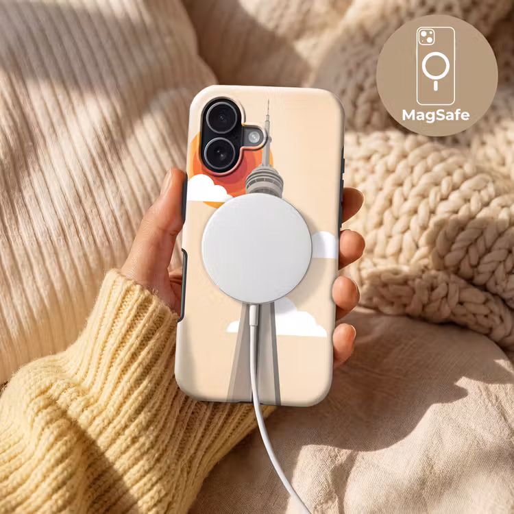 Stad - Gebouw - Architectuur - Retro - Oranje Toughcase MagSafe Apple iPhone 17 klein -USP_MagsafeV
