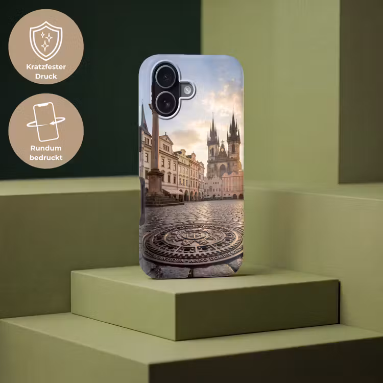 Stad - Praag - Ochtend - Architectuur - Goud Toughcase MagSafe Apple iPhone 17 klein -USP_PrintM_DE