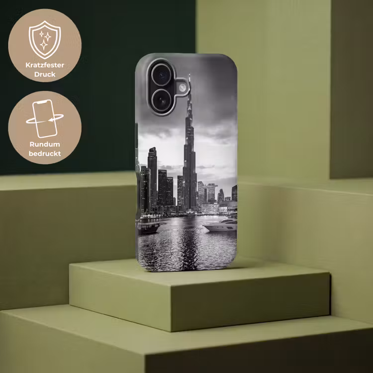 Stad - Skyline - Architectuur - Avond - Zwart-wit Toughcase MagSafe Apple iPhone 17 klein -USP_PrintM_DE