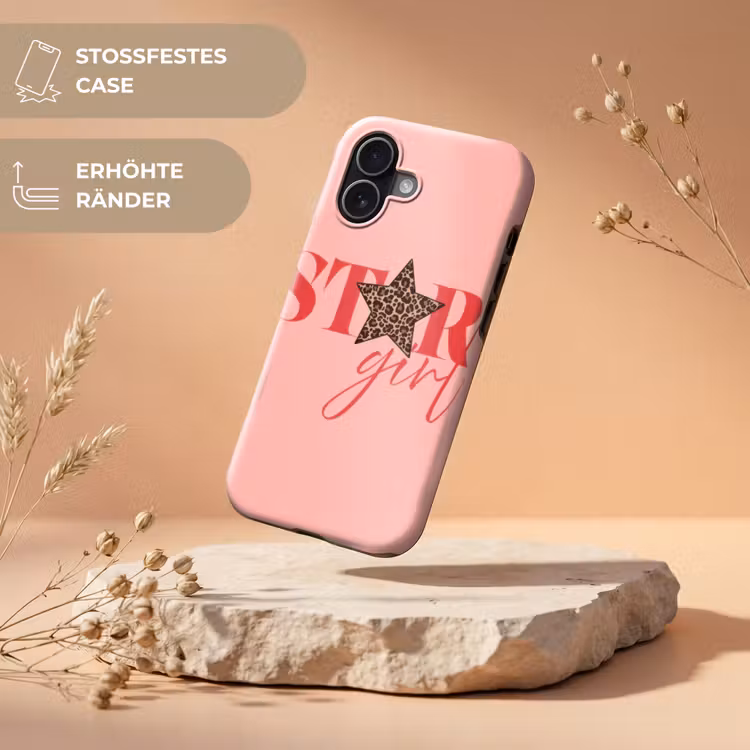 Star girl - Roze - Panter - Ster Toughcase MagSafe Apple iPhone 17 klein -USP_RandenV_DE