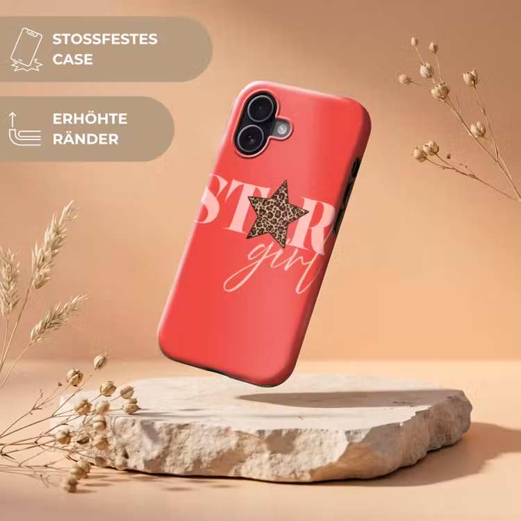 Star girl - Rood - Panter - Ster Toughcase MagSafe Apple iPhone 17 klein -USP_RandenV_DE