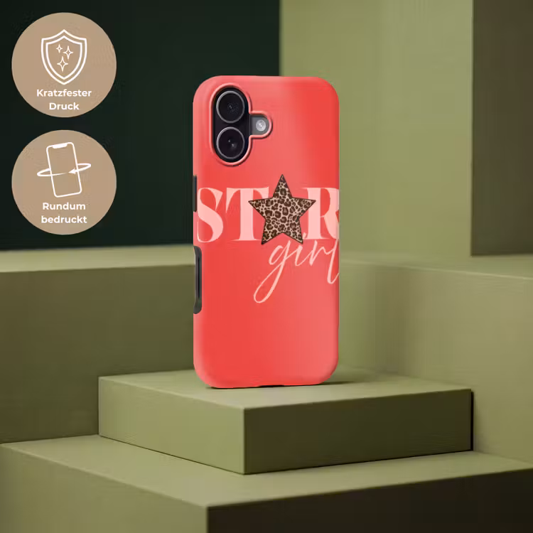 Star girl - Rood - Panter - Ster Toughcase MagSafe Apple iPhone 17 klein -USP_PrintM_DE