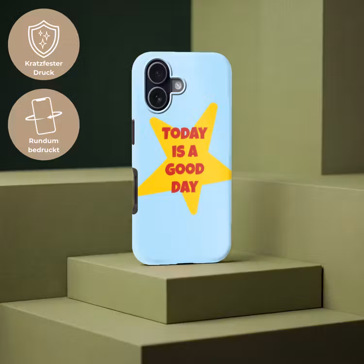 Ster - Today is a good day - Blauw Toughcase MagSafe Apple iPhone 17 klein -USP_PrintM_DE