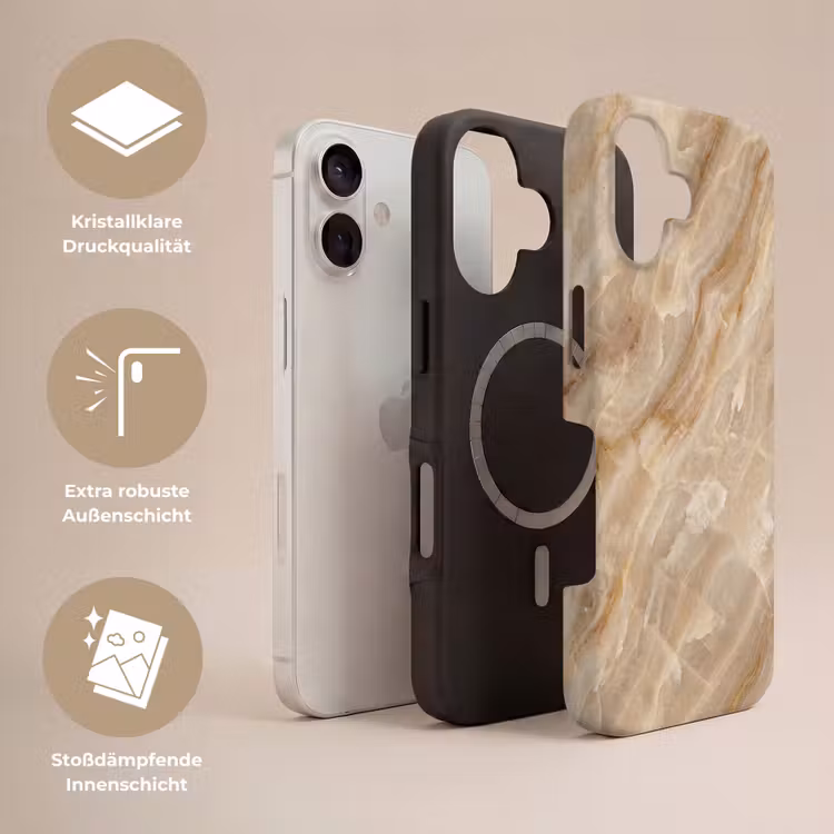 Steen - Ader - Natuur - Modern - Beige Toughcase MagSafe Apple iPhone 17 klein -USP_Lagen_DE