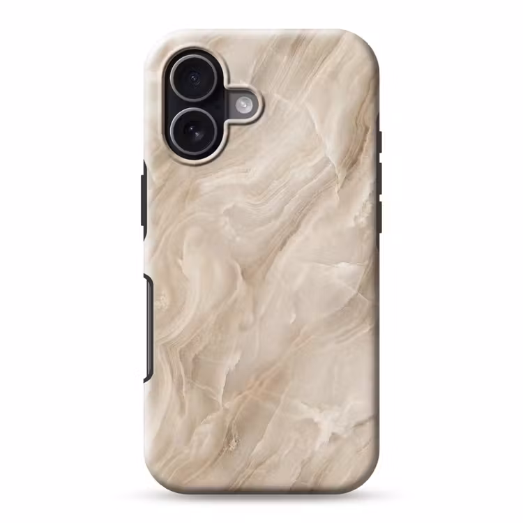 Steen - Golvend - Abstract - Beige Toughcase MagSafe Apple iPhone 17 klein -3d