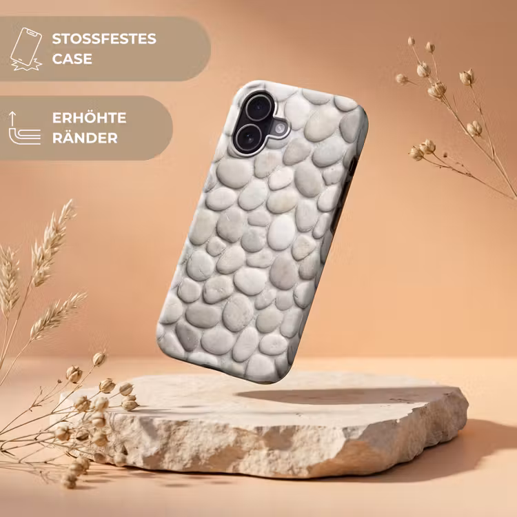 Steen - Kiezel - Natuur - Minimalistisch - Beige Toughcase MagSafe Apple iPhone 17 klein -USP_RandenV_DE