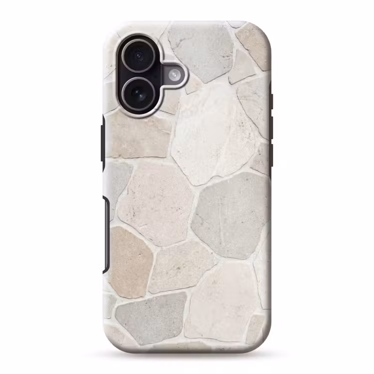 Steen - Patroon - Textuur - Beige Toughcase MagSafe Apple iPhone 17 klein -3d