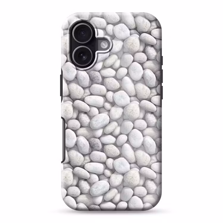 Steentjes - Grijs - Ovaal Toughcase MagSafe Apple iPhone 17 klein 1017 -3d