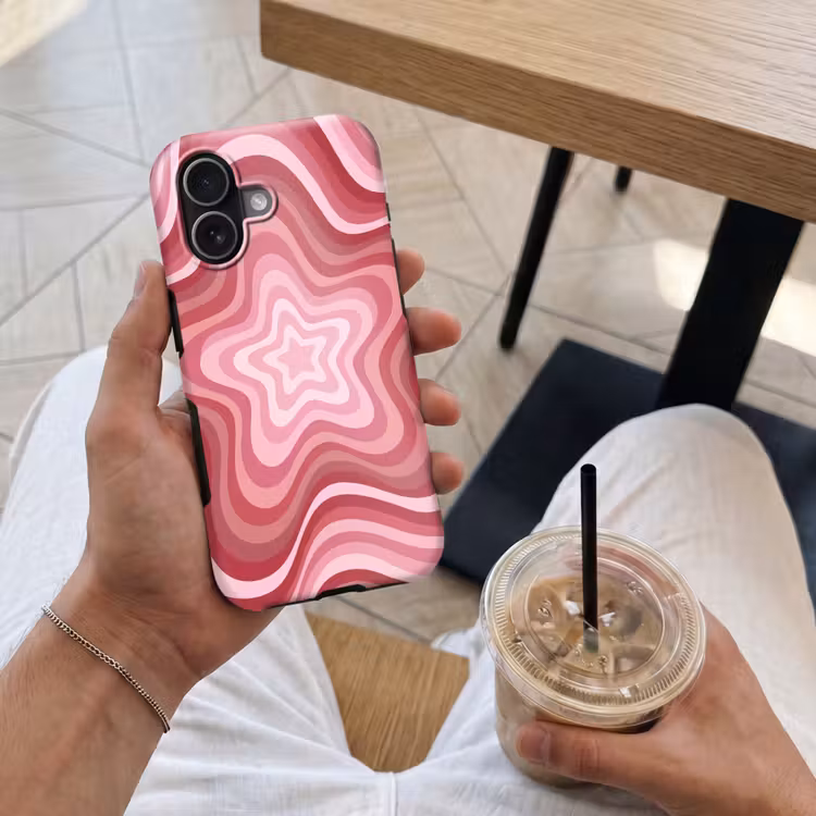 Ster - Golvend - Abstract - Roze Toughcase MagSafe Apple iPhone 17 klein -Sfeer1M