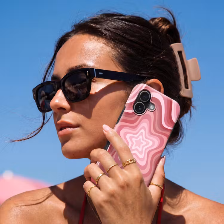 Ster - Golvend - Abstract - Roze Toughcase MagSafe Apple iPhone 17 klein -Sfeer2V