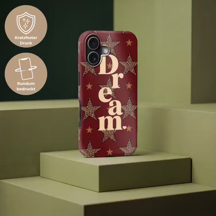 Sterren - Luipaardprint - Dream - Bordeaux Toughcase MagSafe Apple iPhone 17 klein -USP_PrintM_DE