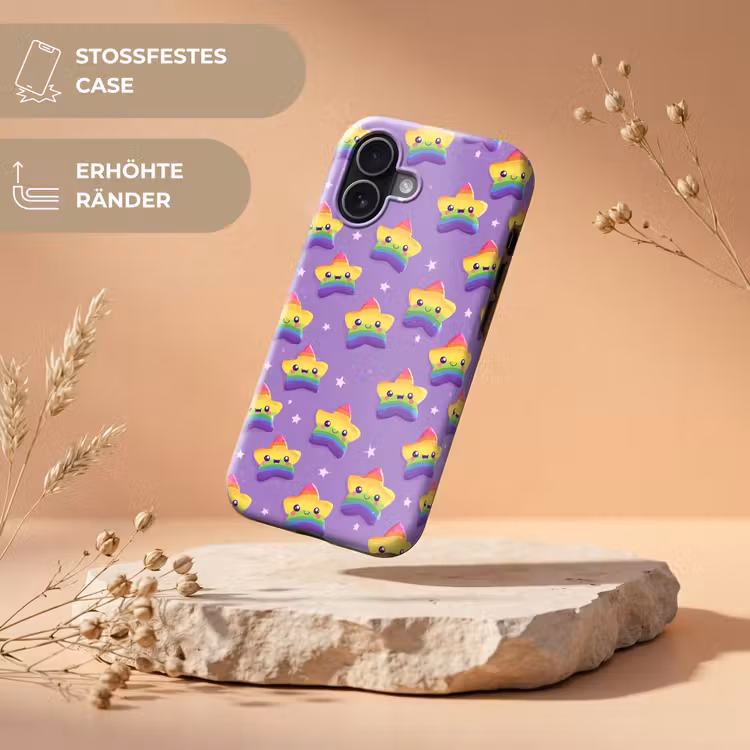 Sterren - Regenboog - Paars Toughcase MagSafe Apple iPhone 17 klein 1017 -USP_RandenV_DE