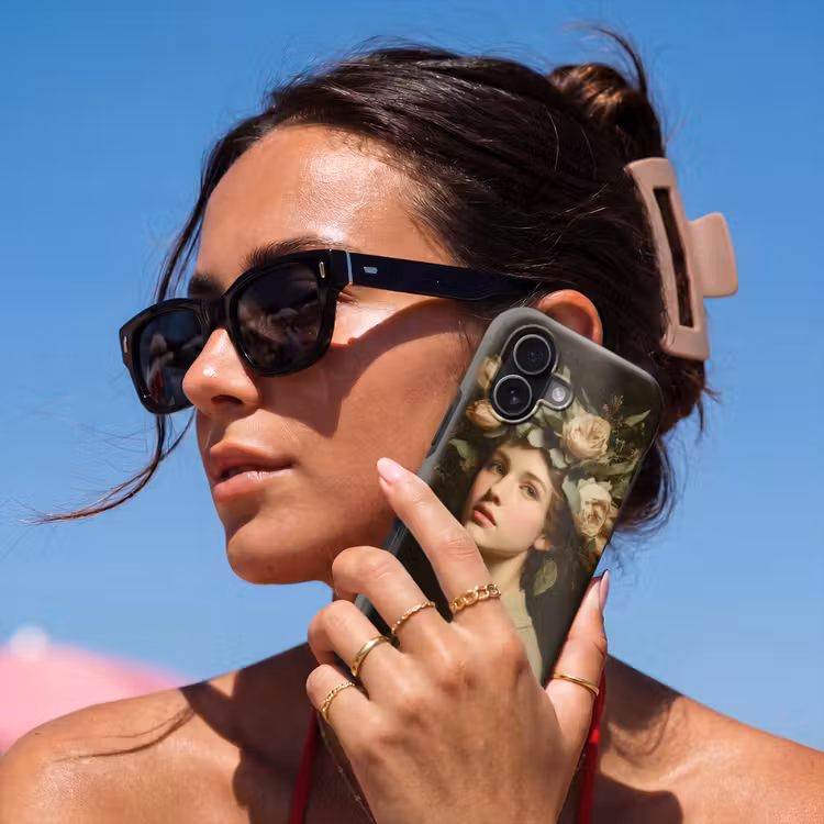 Bloemenstilte - Vrouw - Portret Toughcase MagSafe Apple iPhone 17 klein -Sfeer2V