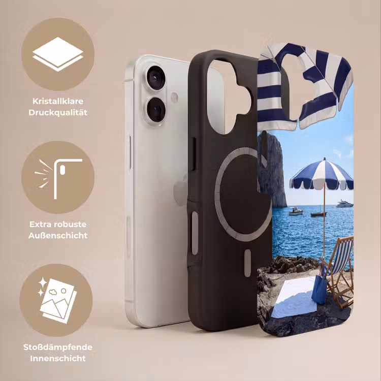 Strand - Ligstoel - Parasol - Zomer - Blauw Toughcase MagSafe Apple iPhone 17 klein -USP_Lagen_DE