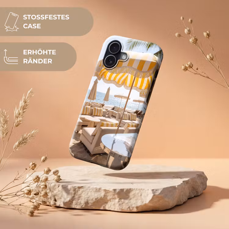 Strand - Ligbedden - Vakantie - Modern - Geel Toughcase MagSafe Apple iPhone 17 klein -USP_RandenV_DE