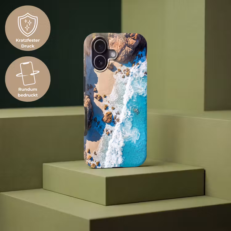 Strand - Zee - Rotsen - Natuur - Blauw Toughcase MagSafe Apple iPhone 17 klein -USP_PrintM_DE