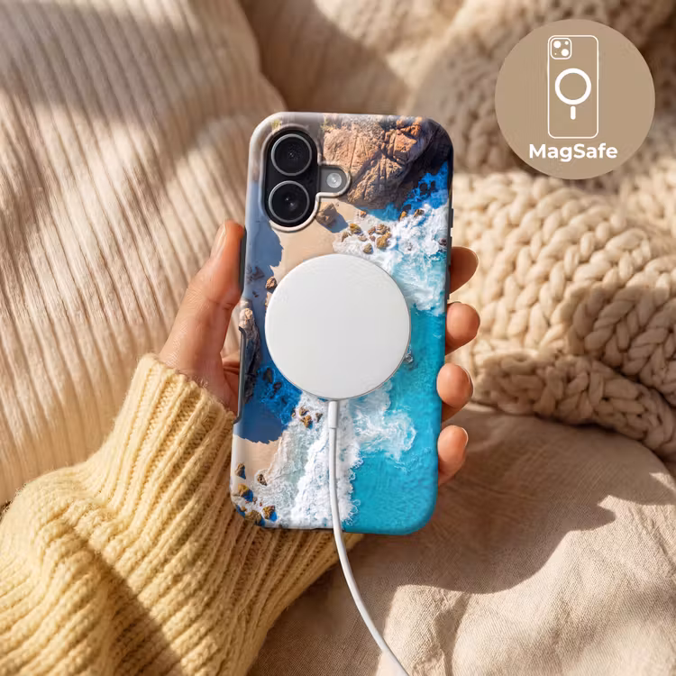 Strand - Zee - Rotsen - Natuur - Blauw Toughcase MagSafe Apple iPhone 17 klein -USP_MagsafeV