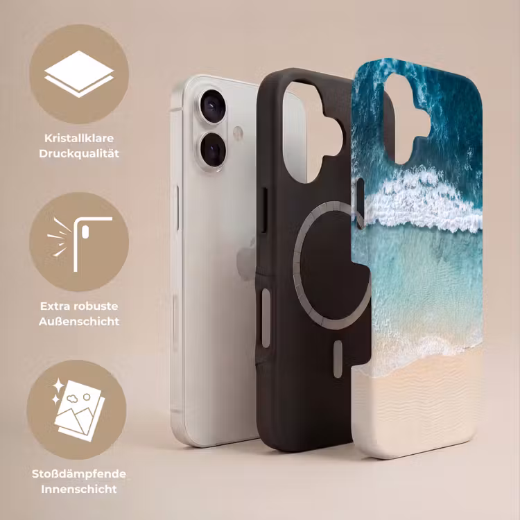 Strand - Zee - Golven - Natuur - Blauw Toughcase MagSafe Apple iPhone 17 klein -USP_Lagen_DE