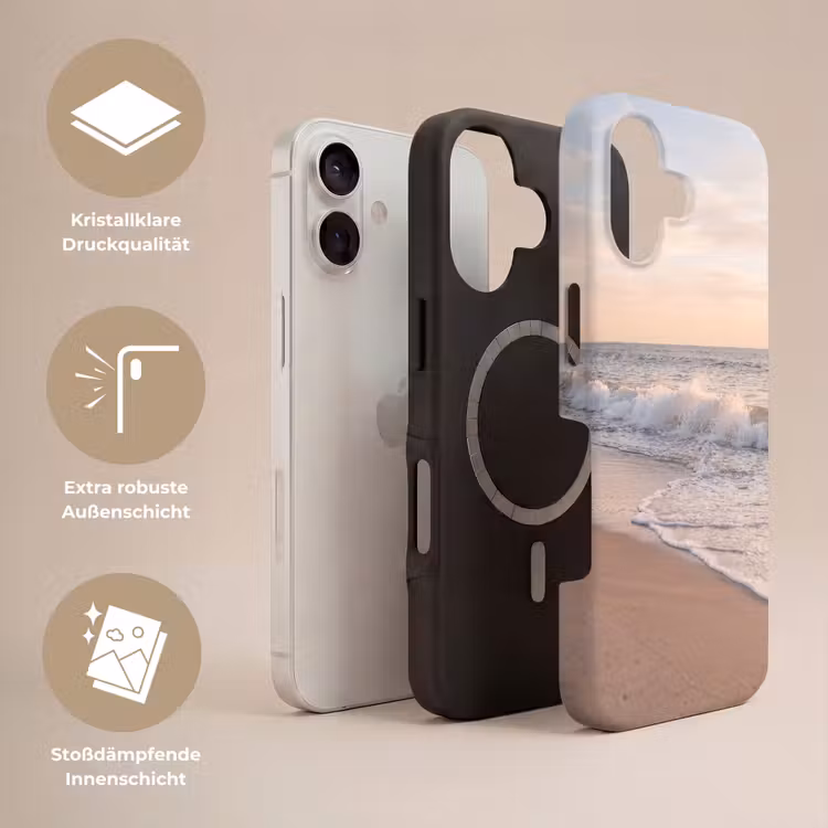 Strand - Zee - Golven - Natuur - Zonsondergang Toughcase MagSafe Apple iPhone 17 klein -USP_Lagen_DE