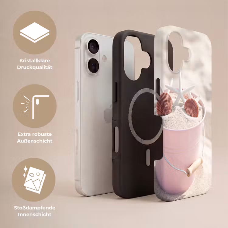 Strand - Schelpen - Zomer - Roze - Decoratie Toughcase MagSafe Apple iPhone 17 klein -USP_Lagen_DE