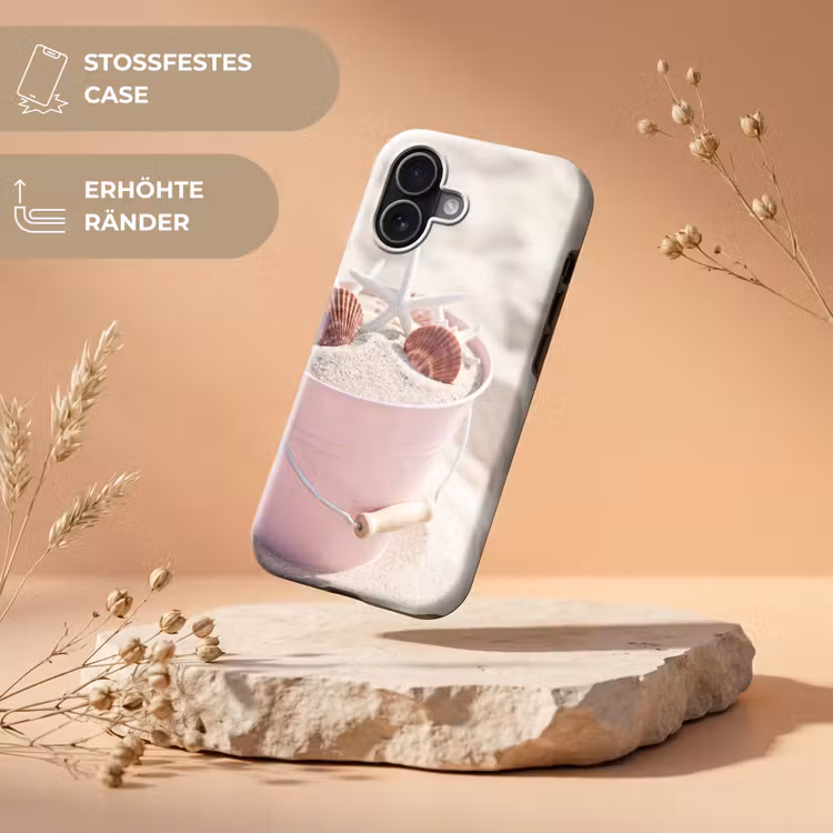 Strand - Schelpen - Zomer - Roze - Decoratie Toughcase MagSafe Apple iPhone 17 klein -USP_RandenV_DE