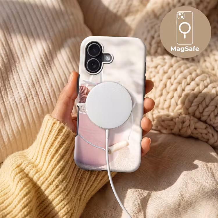 Strand - Schelpen - Zomer - Roze - Decoratie Toughcase MagSafe Apple iPhone 17 klein -USP_MagsafeV