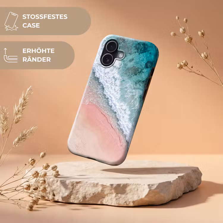 Strand - Oceaan - Golven - Roze Zand - Natuur Toughcase MagSafe Apple iPhone 17 klein -USP_RandenV_DE