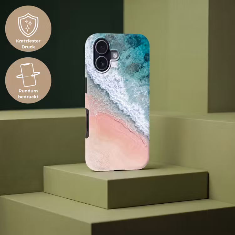 Strand - Oceaan - Golven - Roze Zand - Natuur Toughcase MagSafe Apple iPhone 17 klein -USP_PrintM_DE