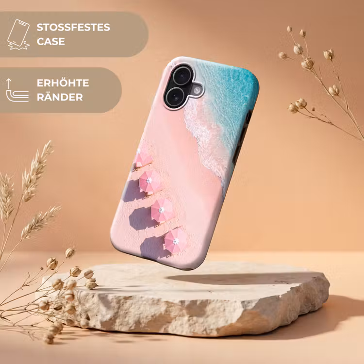 Strand - Roze zand - Zee - Zomer - Natuur Toughcase MagSafe Apple iPhone 17 klein -USP_RandenV_DE