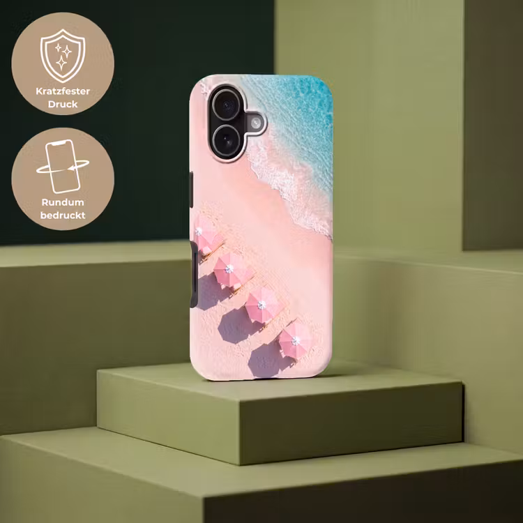 Strand - Roze zand - Zee - Zomer - Natuur Toughcase MagSafe Apple iPhone 17 klein -USP_PrintM_DE