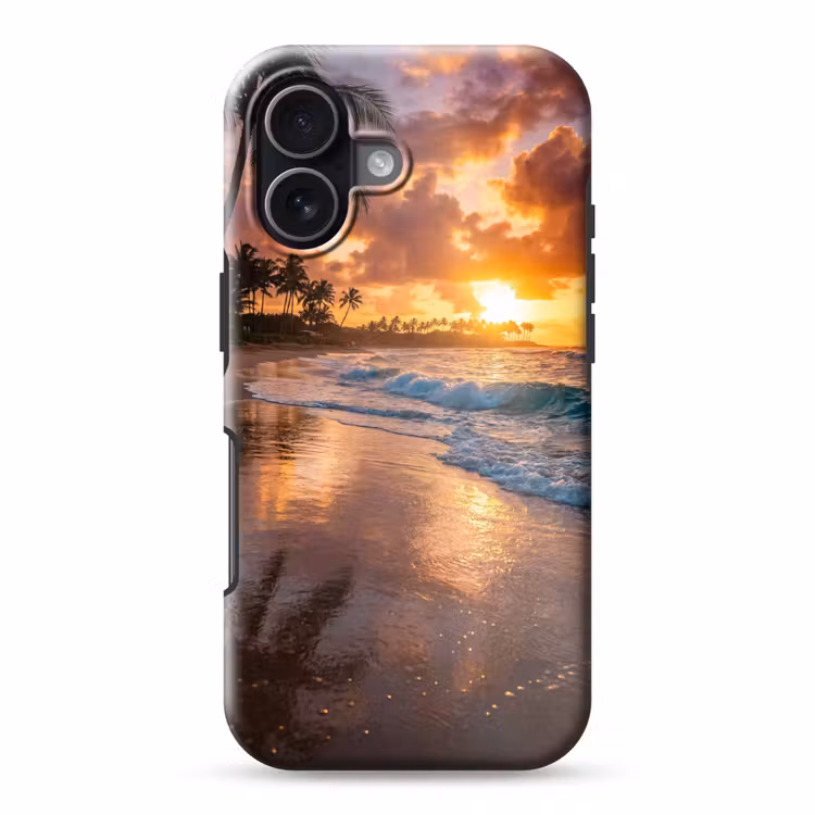 Strand - Zonsopgang - Tropisch - Natuur - Oranje Toughcase MagSafe Apple iPhone 17 klein -3d
