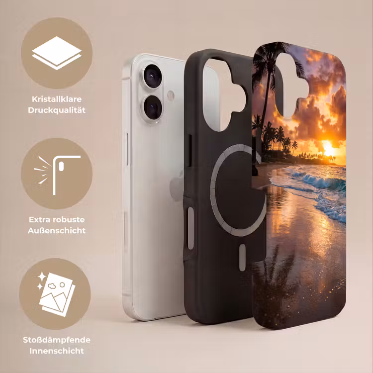 Strand - Zonsopgang - Tropisch - Natuur - Oranje Toughcase MagSafe Apple iPhone 17 klein -USP_Lagen_DE